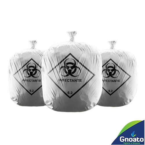 Saco Plastico Para lixo 15 L AZEPLAST Branco Infectante (39 CM x 58 CM x 0,05 Micras) C/100 Un
